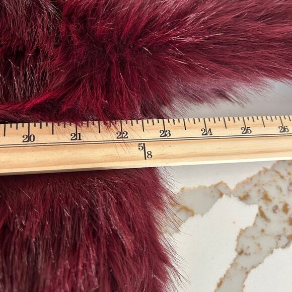 Cotton:On Women's Mimi Faux Fur Jacket Burgundy SZS/M Oversized - Picture 7 of 11